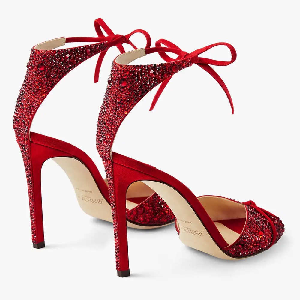 Like new JIMMY CHOO Talaya 100 Crystal Embellished suede sandals 36 - Picture 3 of 15